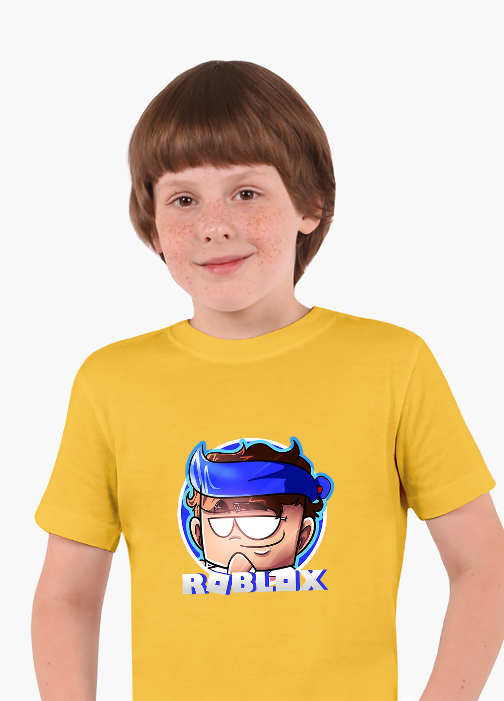 Желтая демисезонная футболка детская роблокс (roblox)(9224-1224) MobiPrint