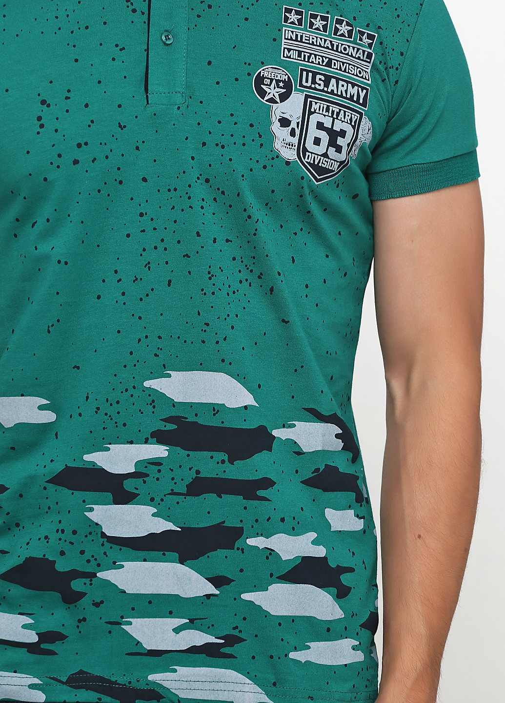 Зеленая футболка-поло для мужчин Golf с рисунком