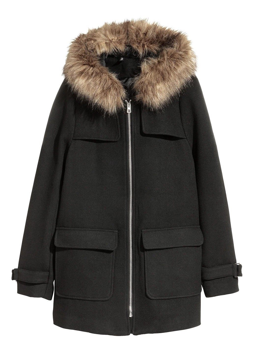 Черное демисезонное Пальто H&M