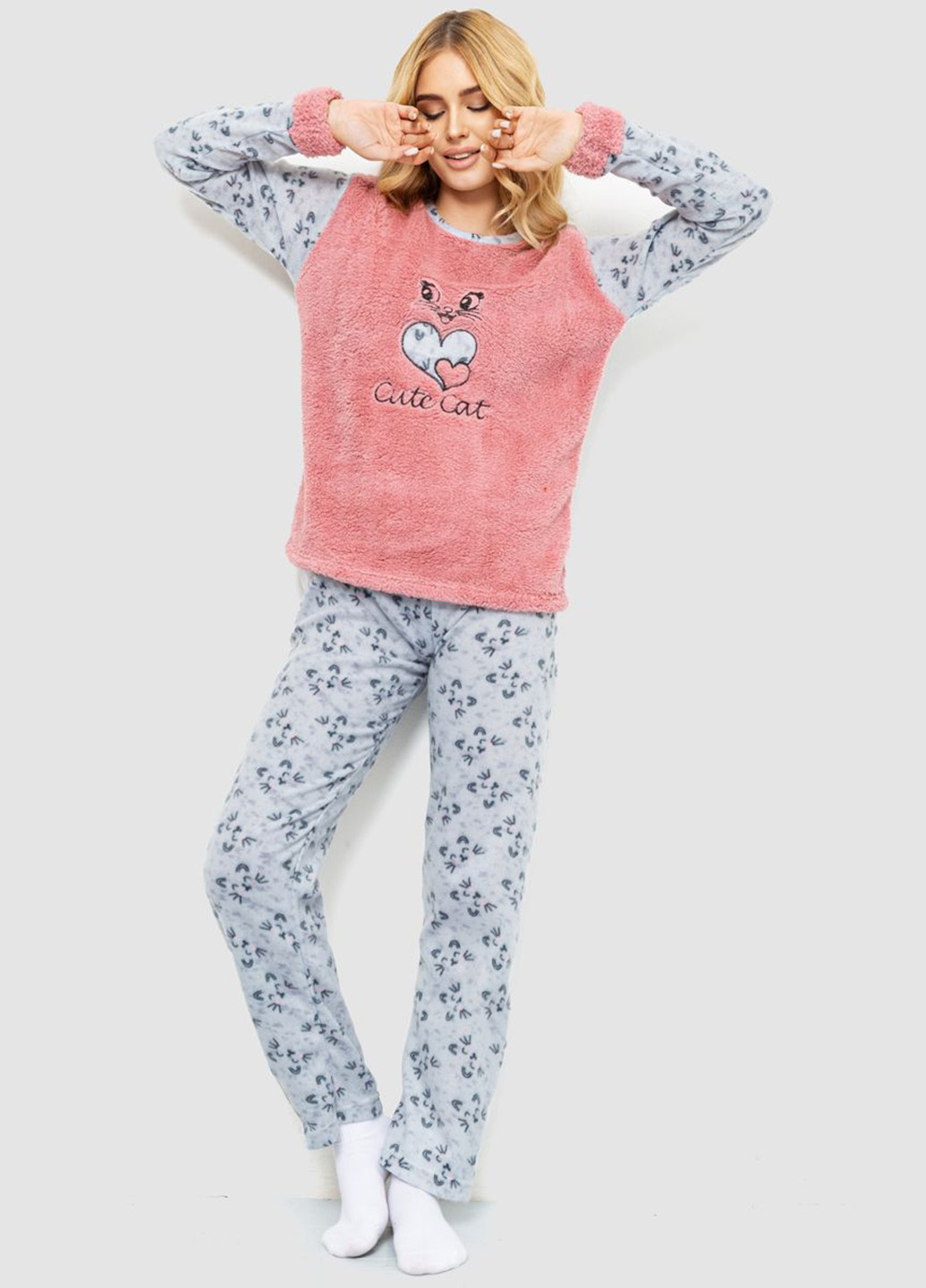 Пудровая зимняя пижама (свитшот, брюки) Ager