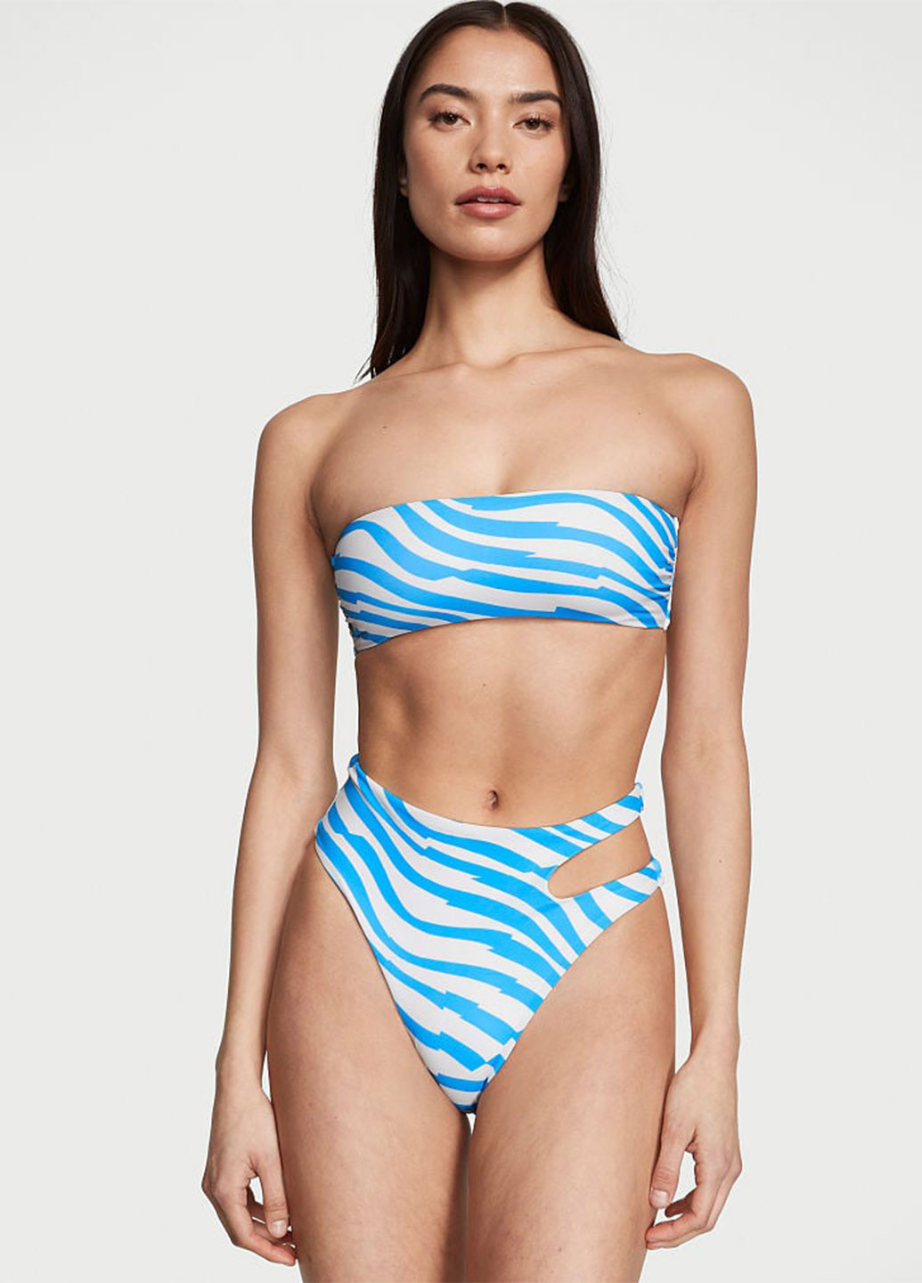 Блакитний літній купальник (ліф, труси) бандо, роздільний Victoria's Secret