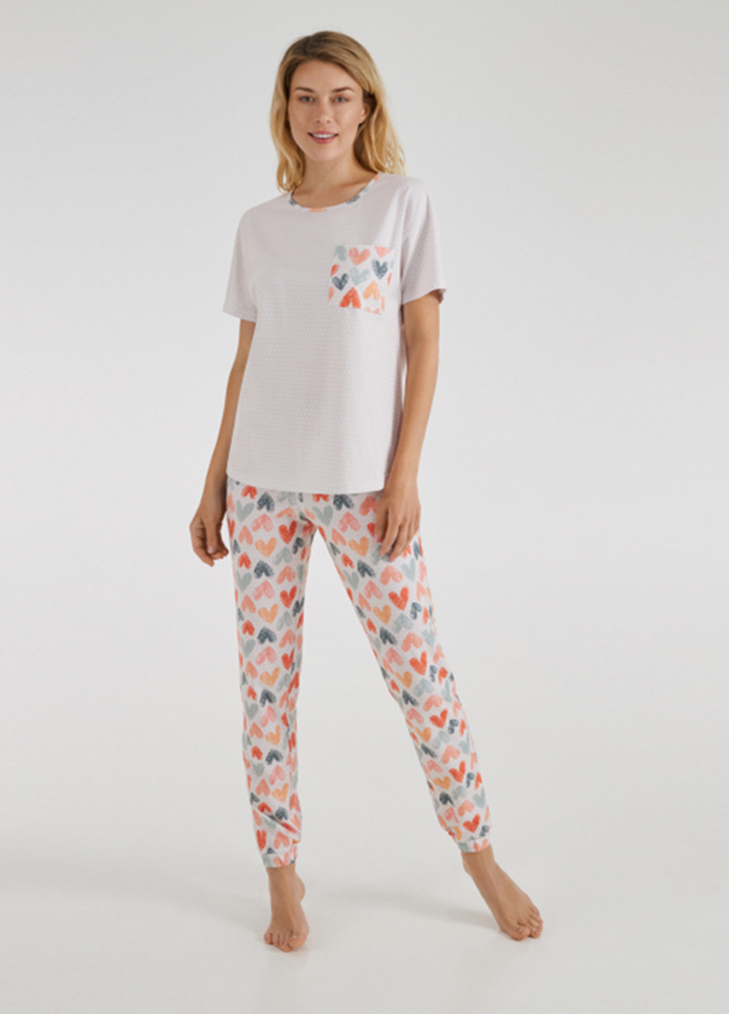 Молочная всесезон пижама (футболка, брюки) футболка + брюки Ellen