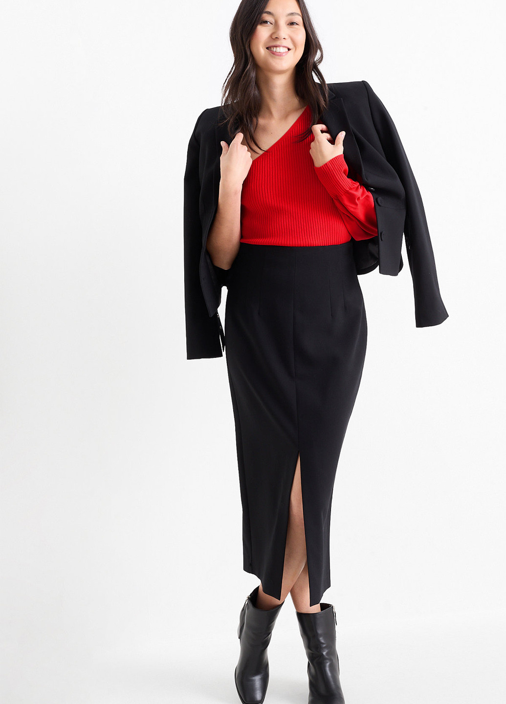 Красный демисезонный свитер C&A