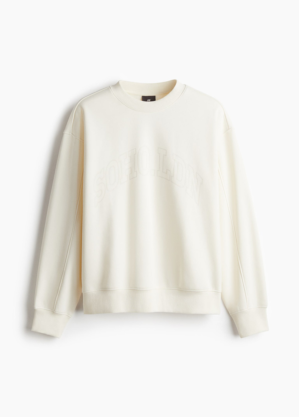 Кремовый свитшот H&M надпись без декора (369791862)