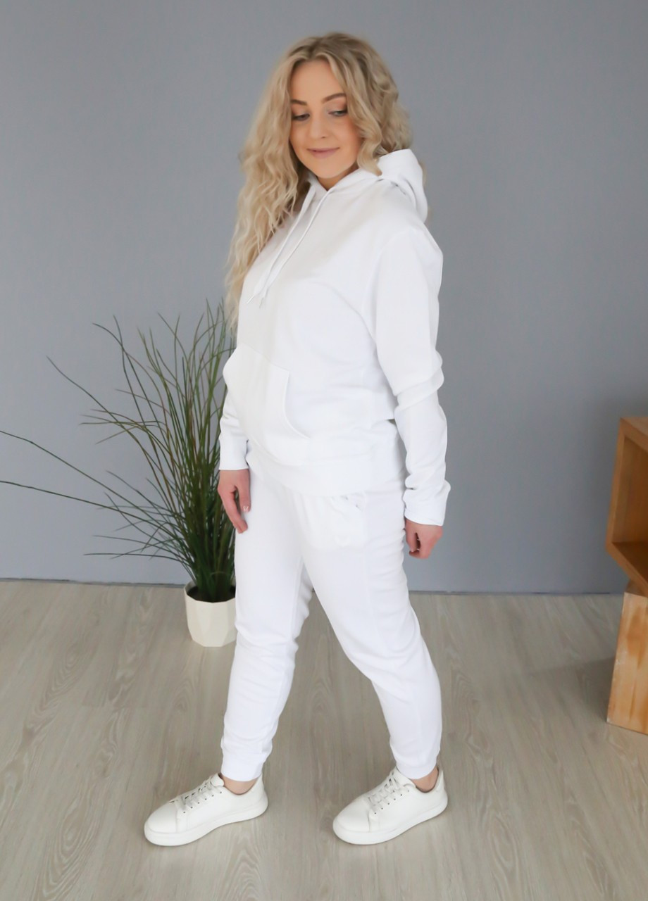Спортивний костюм жіночий білий на тонкому флісі Rich (254091025)