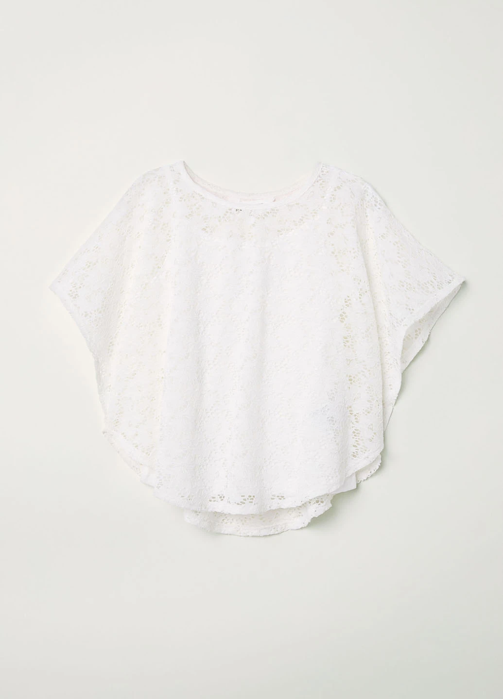 Белая однотонная блузка с коротким рукавом H&M летняя