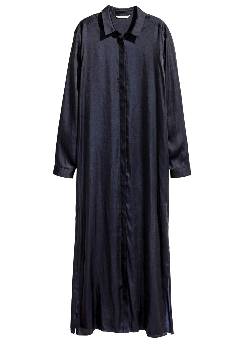 Темно-синее кэжуал платье рубашка H&M однотонное