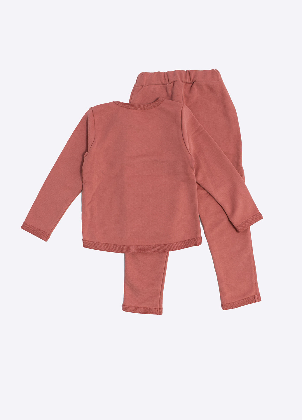 Розово-коричневый демисезонный костюм (свитшот, брюки) брючный Фламинго