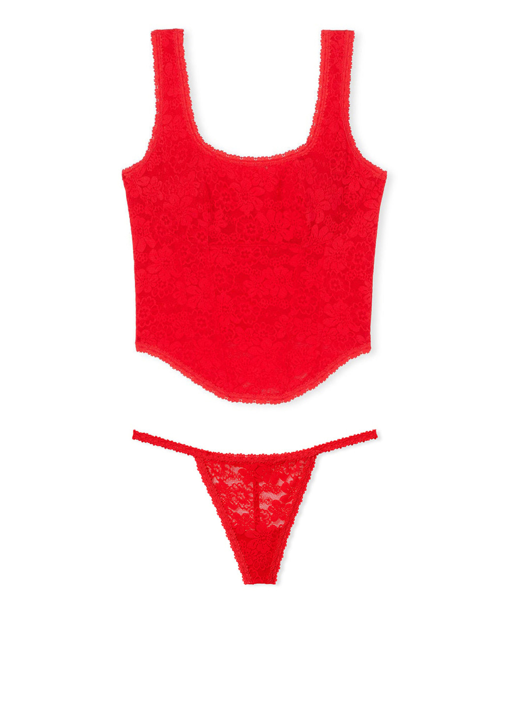 Червоний демісезонний комплект (корсет, трусики) Victoria's Secret