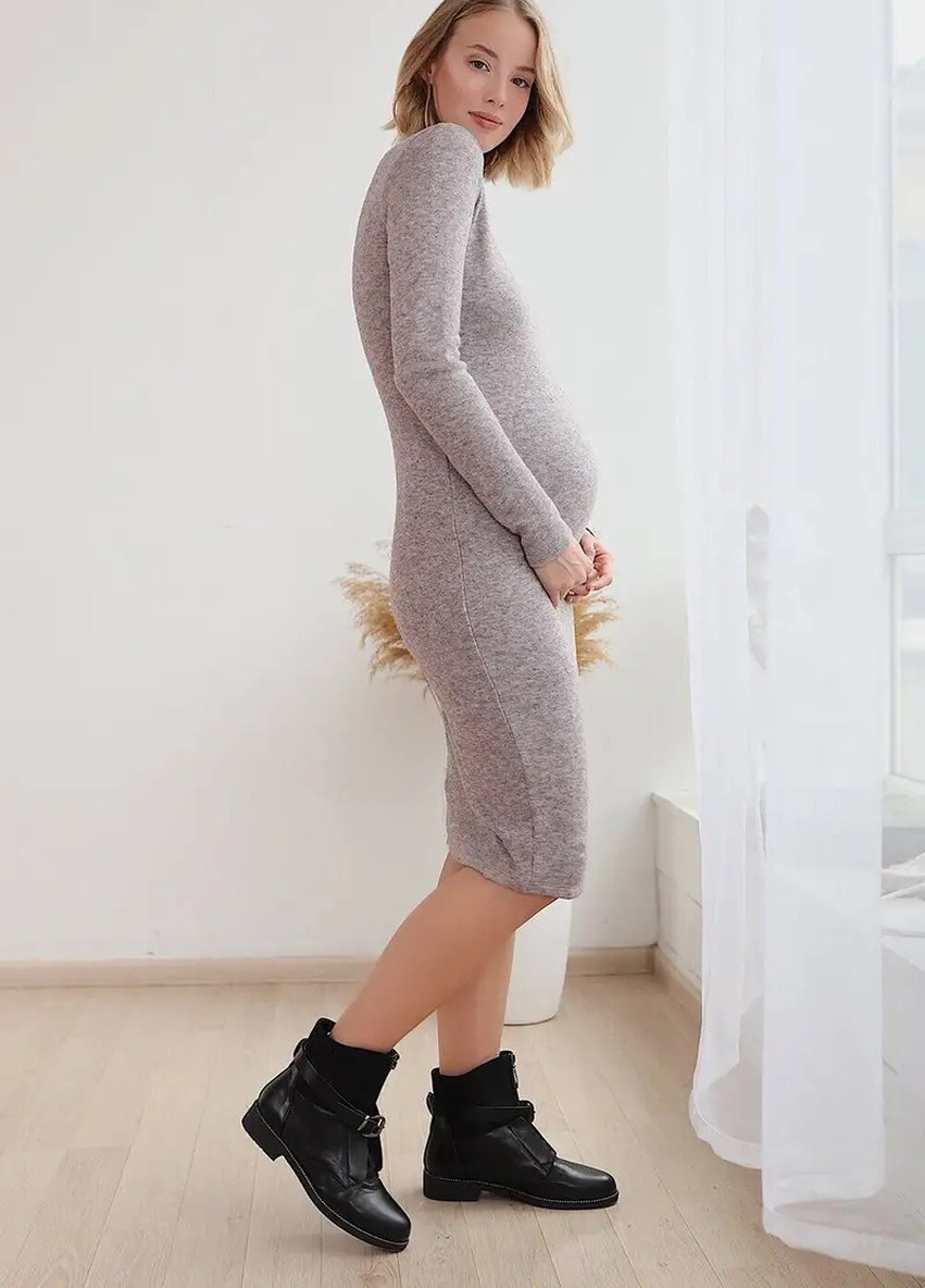 Сиреневое кэжуал сиреневое мягкое платье для беременных из плотного материала с натуральной шерстью To Be однотонное