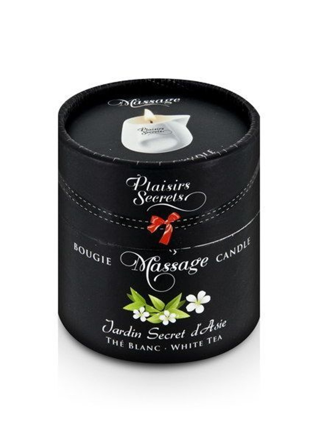 Массажная свеча White Tea (80 мл) подарочная упаковка, керамический сосуд Plaisirs Secrets (255169518)