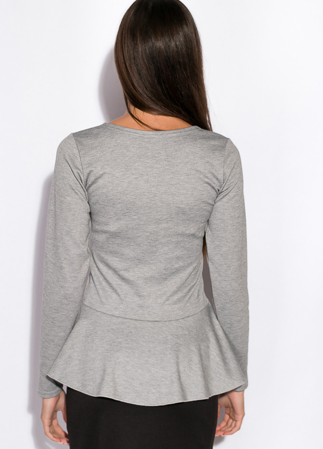 Серый демисезонный комплект (блуза, юбка) Time of Style