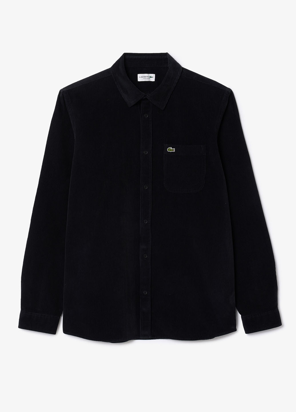 Черная кэжуал рубашка однотонная Lacoste