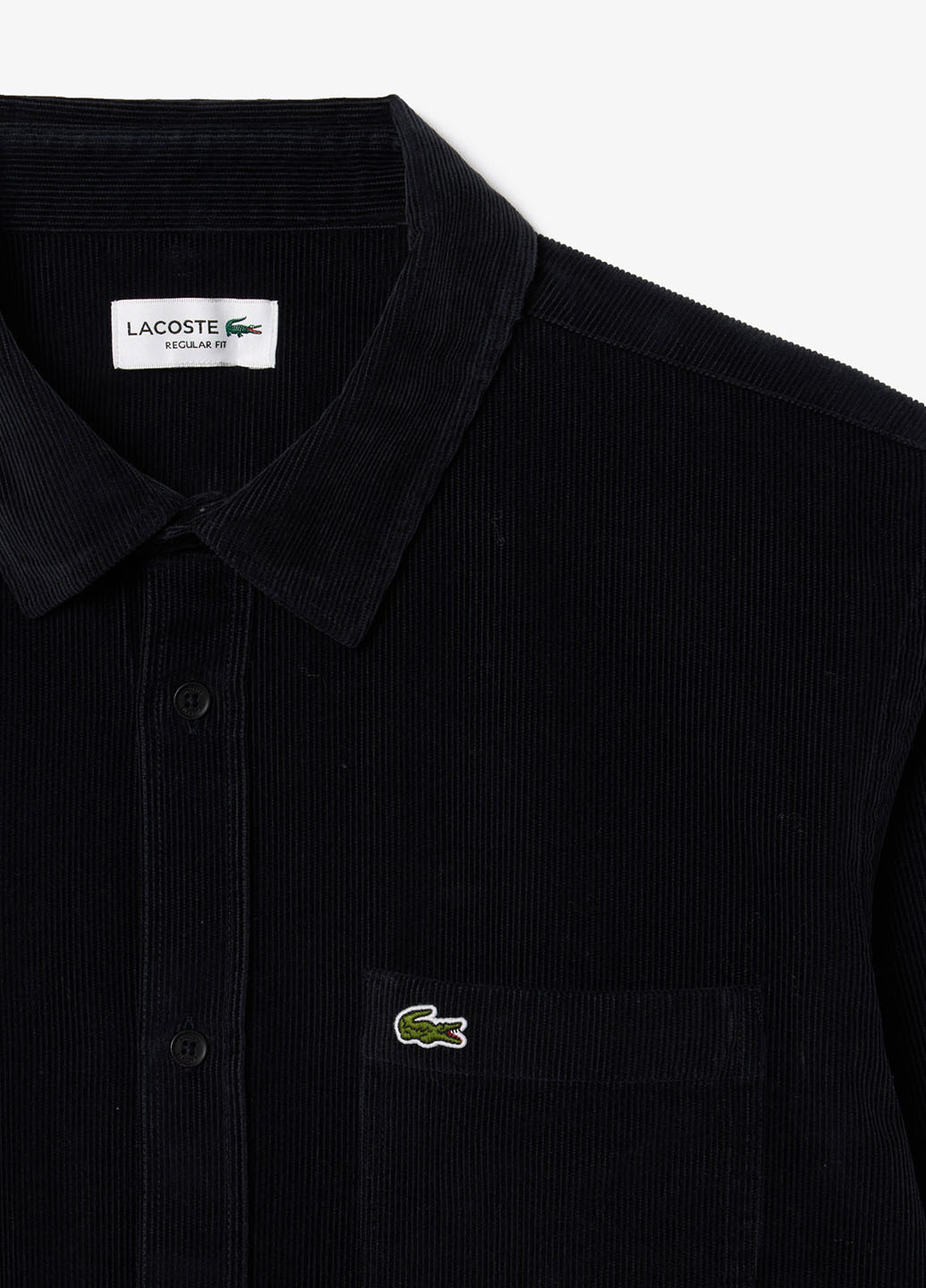 Черная кэжуал рубашка однотонная Lacoste