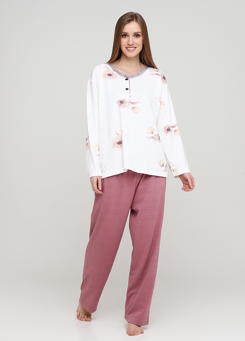 Сиреневая всесезон пижама (лонгслив, брюки) лонгслив + брюки Glisa