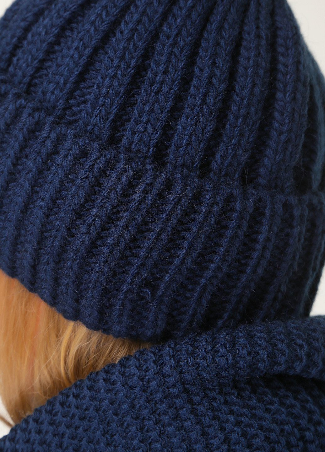 Тепла зимова вовняна жіноча шапка з відворотом на флісовій підкладці 500042 DeMari мия (244712885)