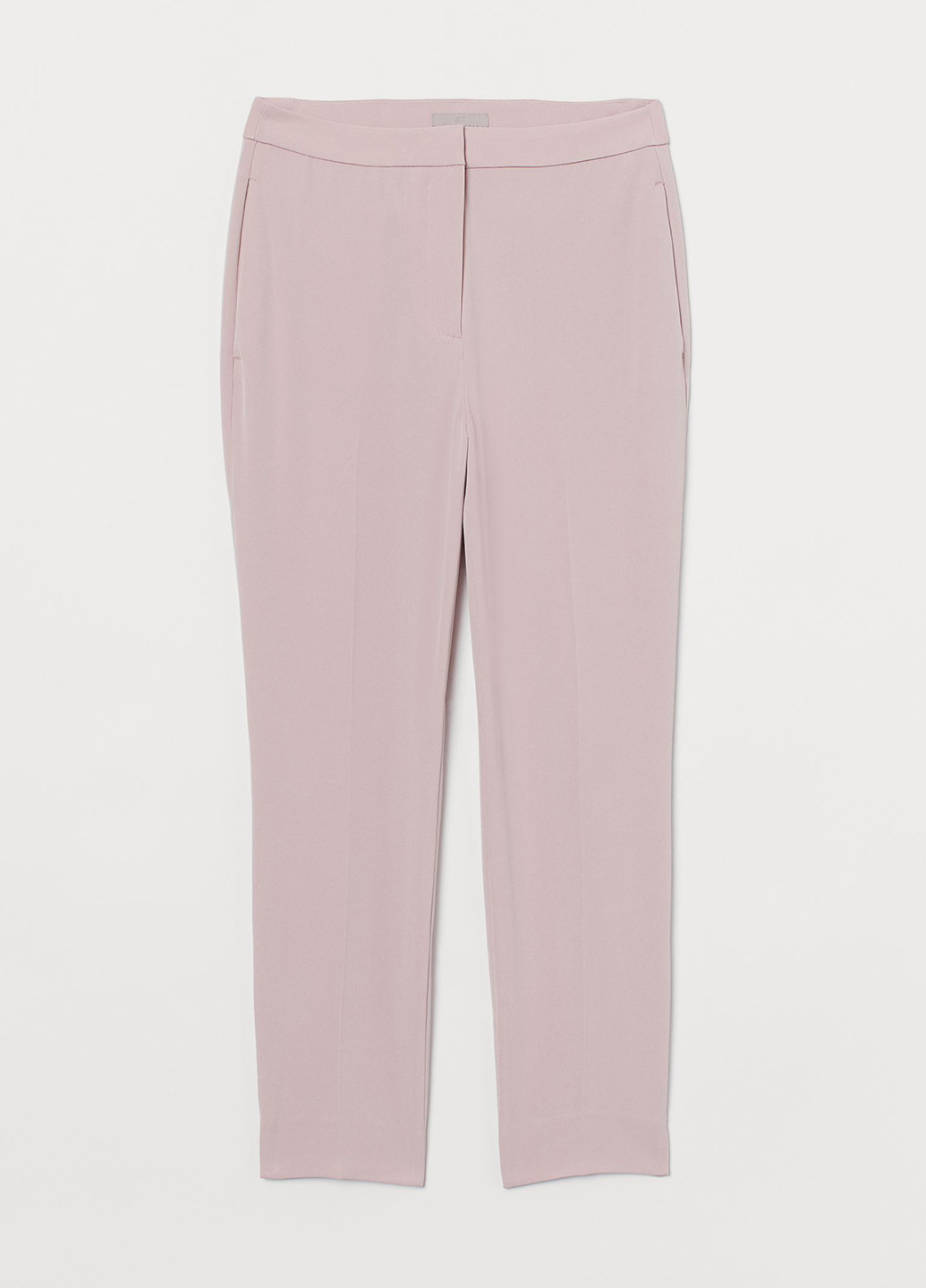 Светло-розовые кэжуал летние зауженные, укороченные брюки H&M