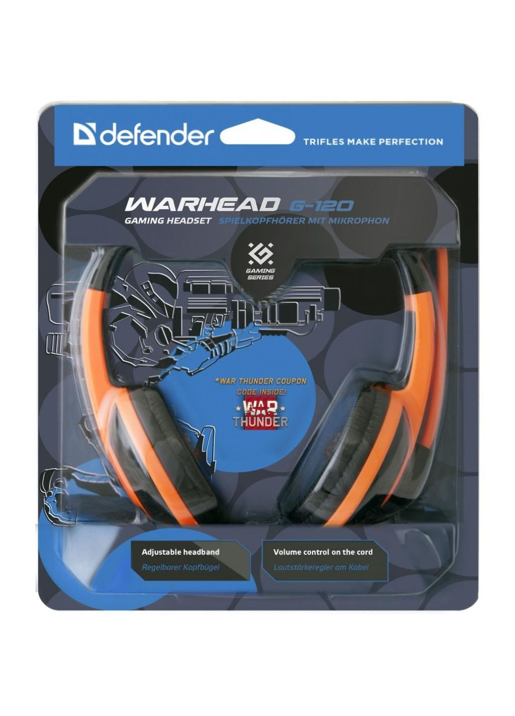 Наушники (64099) Defender warhead g-120 black-orange (253546077)