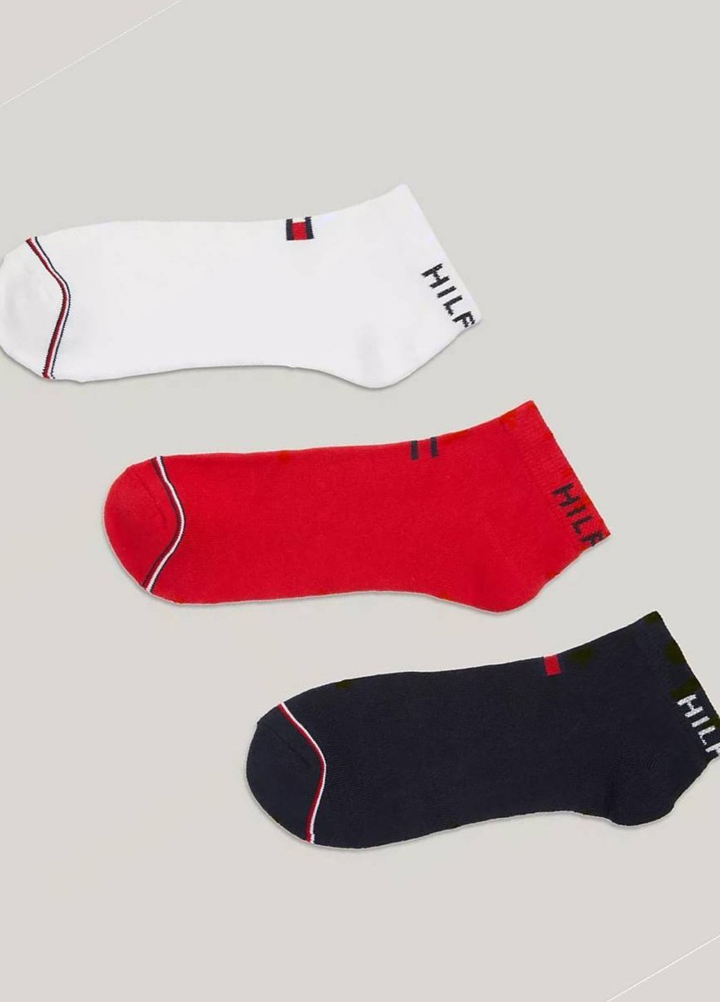 Комбинированные носки (3 пары) Tommy Hilfiger надписи (333568464)