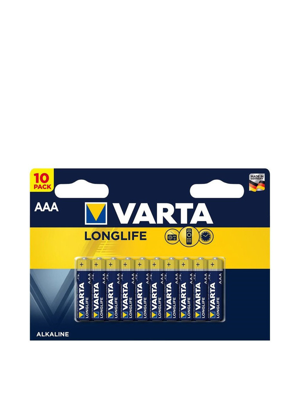 Батарейка Varta LONGLIFE AAA BLI 10 ALKALINE (04103101461) синие