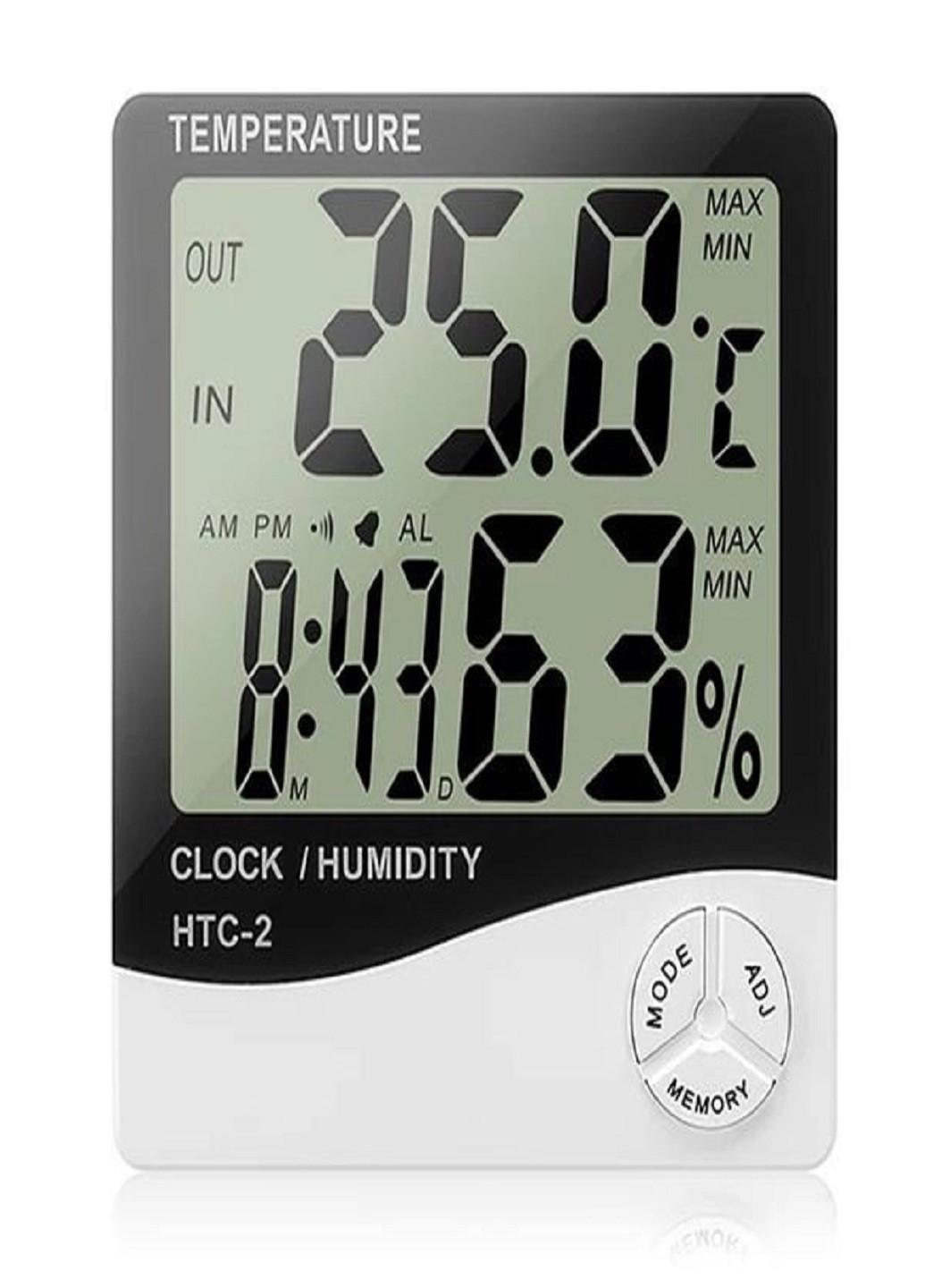 Термометр електронний з годинником метеостанція з виносним датчиком HTC-2 No Brand (253644888)