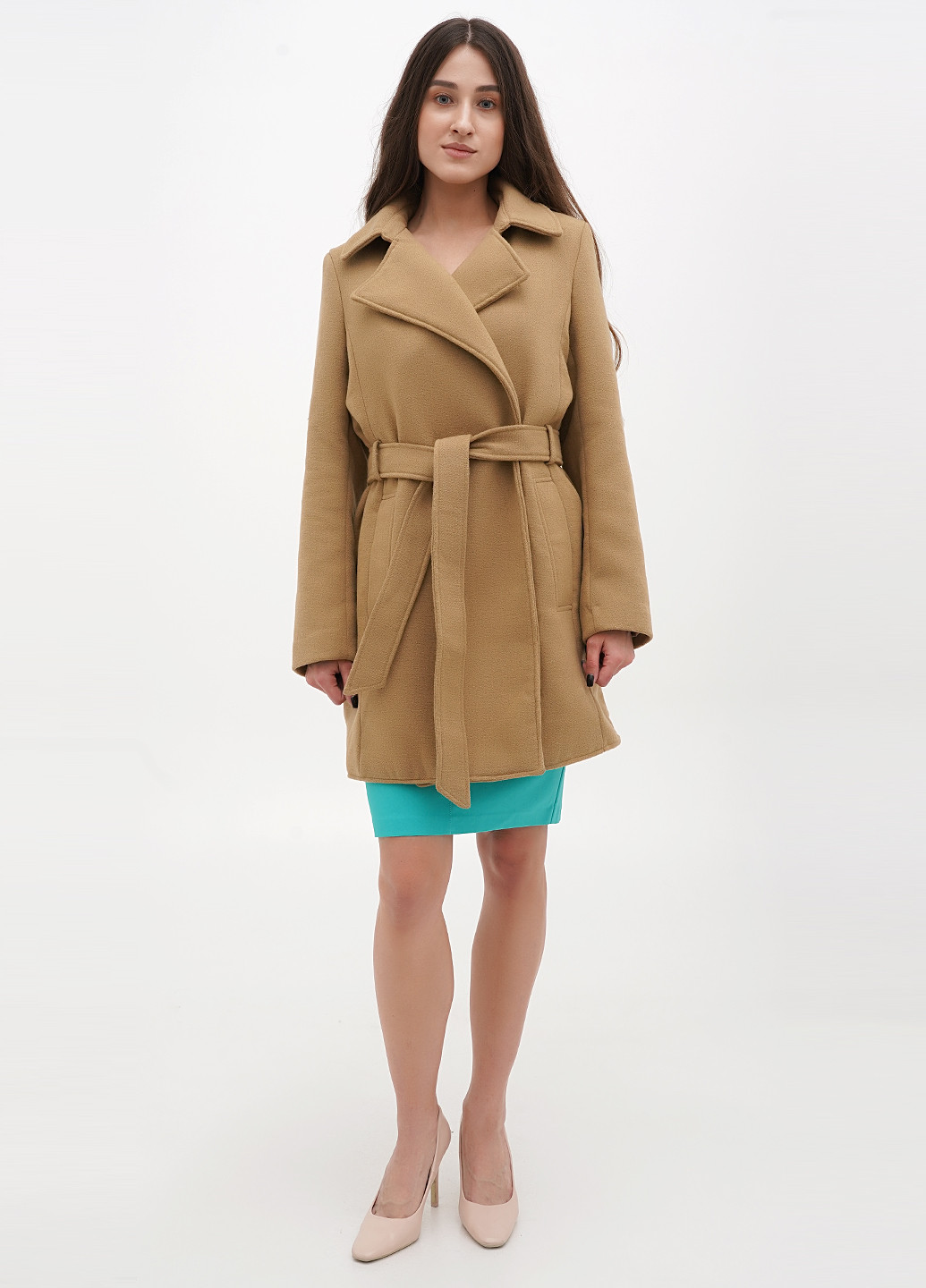 Темно-бежевое демисезонное Пальто двубортное H&M