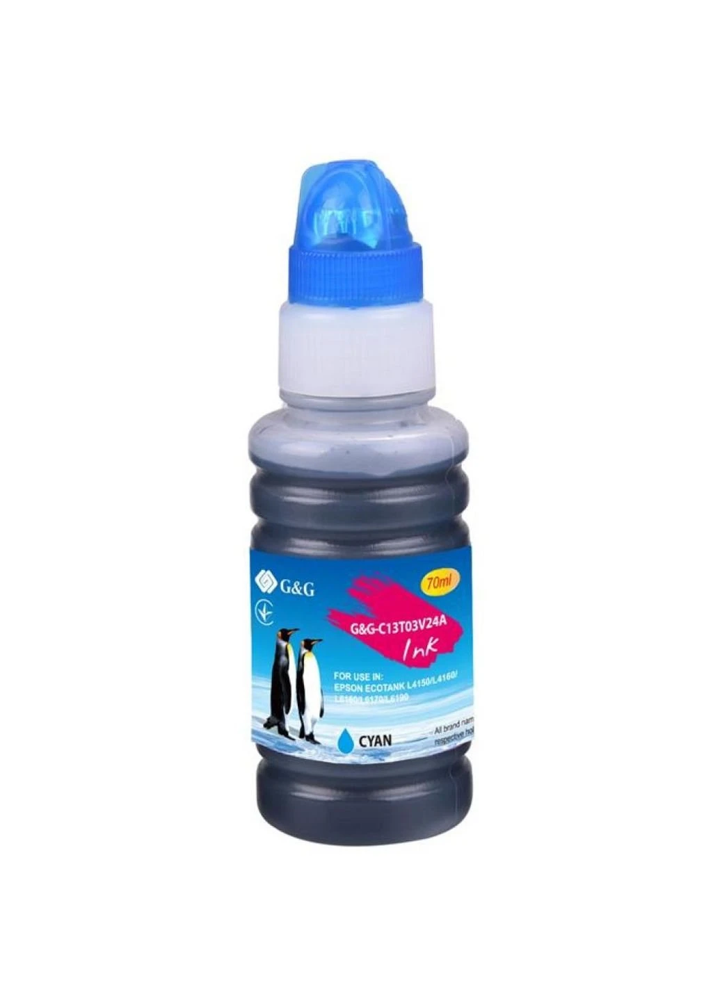 Чернила Epson L4150/L4160 cyan, контейнер 70мл (-C13T03V24A) G&G Epson L4150/L4160 cyan, контейнер 70мл (247485131)