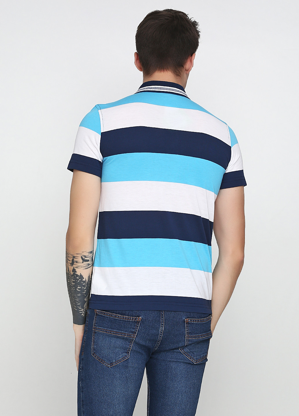 Цветная футболка-поло для мужчин DeFacto в полоску