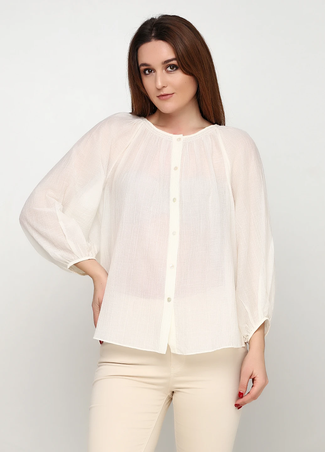 Молочная блуза Massimo Dutti