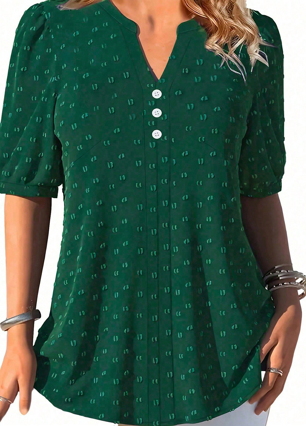 Темно-зелёная блуза SHEIN