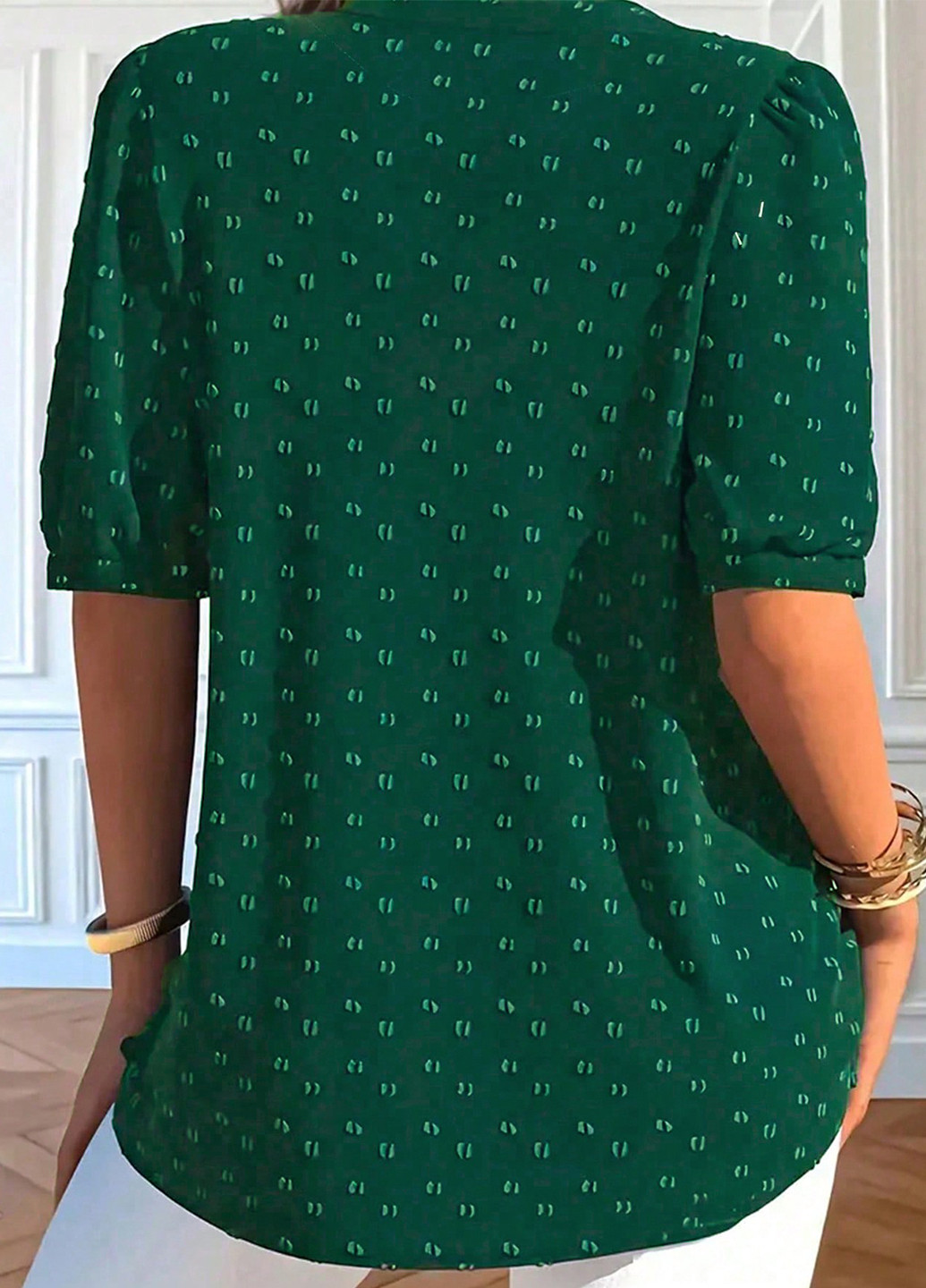 Темно-зелёная блуза SHEIN