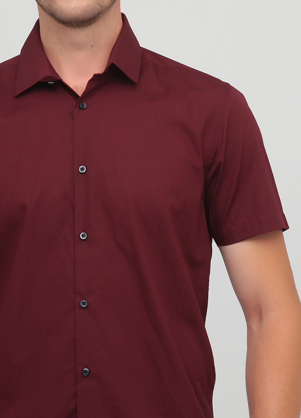 Бордовая кэжуал рубашка однотонная Primark