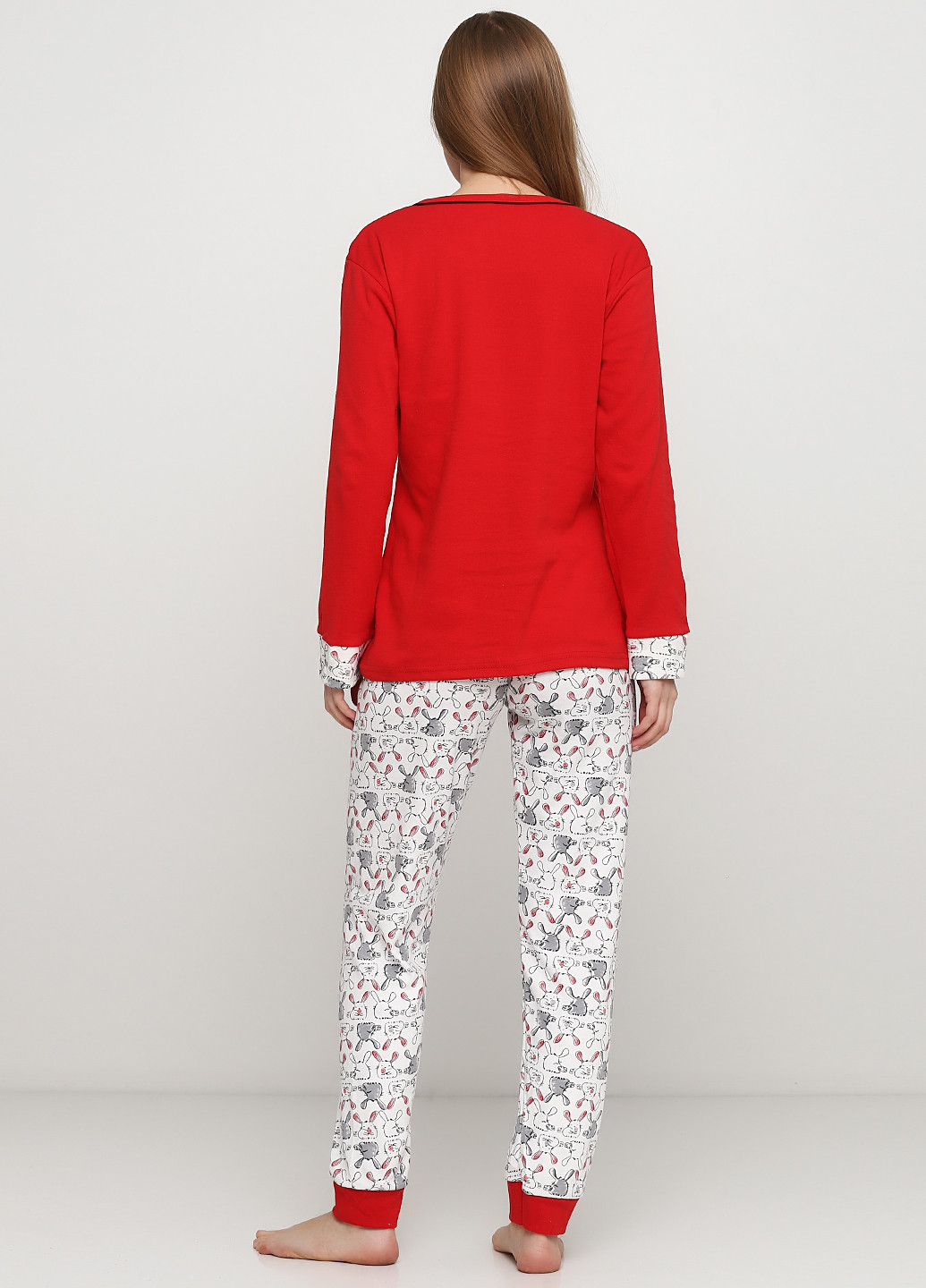 Красная всесезон пижама (лонгслив, брюки) лонгслив + брюки Rinda Pijama