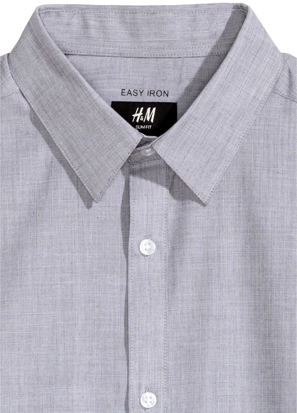 Серо-голубой кэжуал рубашка меланж H&M