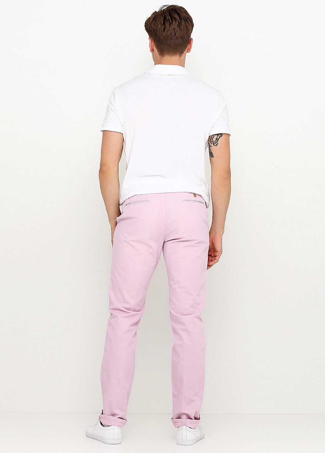 Бледно-розовые кэжуал летние со средней талией брюки Massimo Dutti