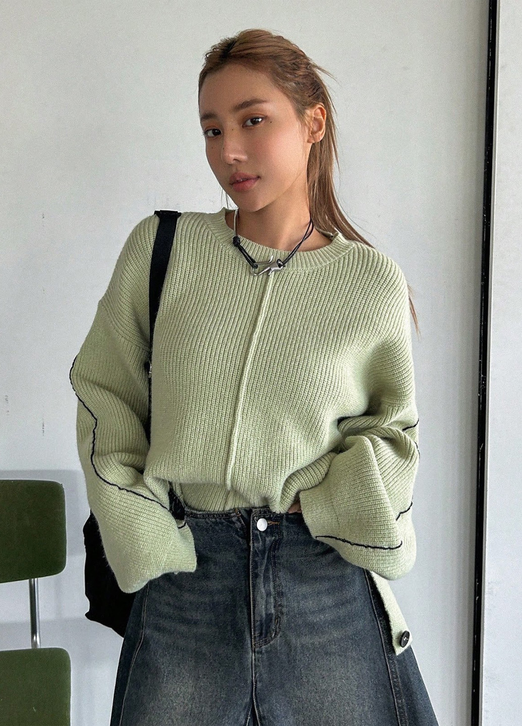 М'ятний демісезонний джемпер джемпер SHEIN