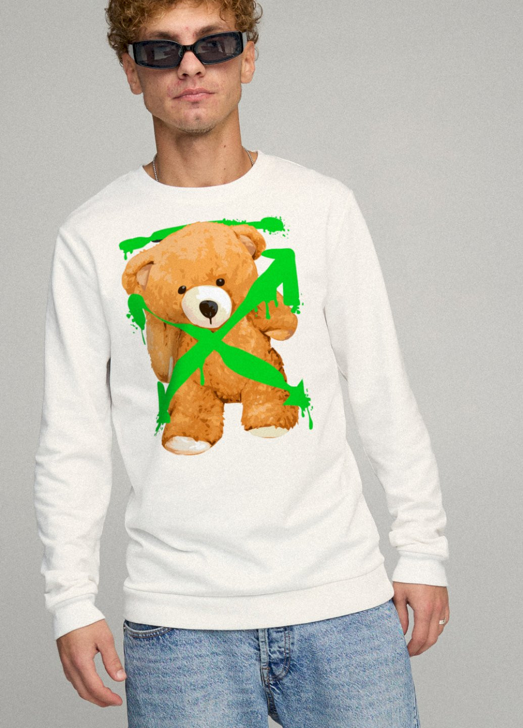 Белый свитшот мужской basic /no flis/ YAPPI рисунок (251791327)