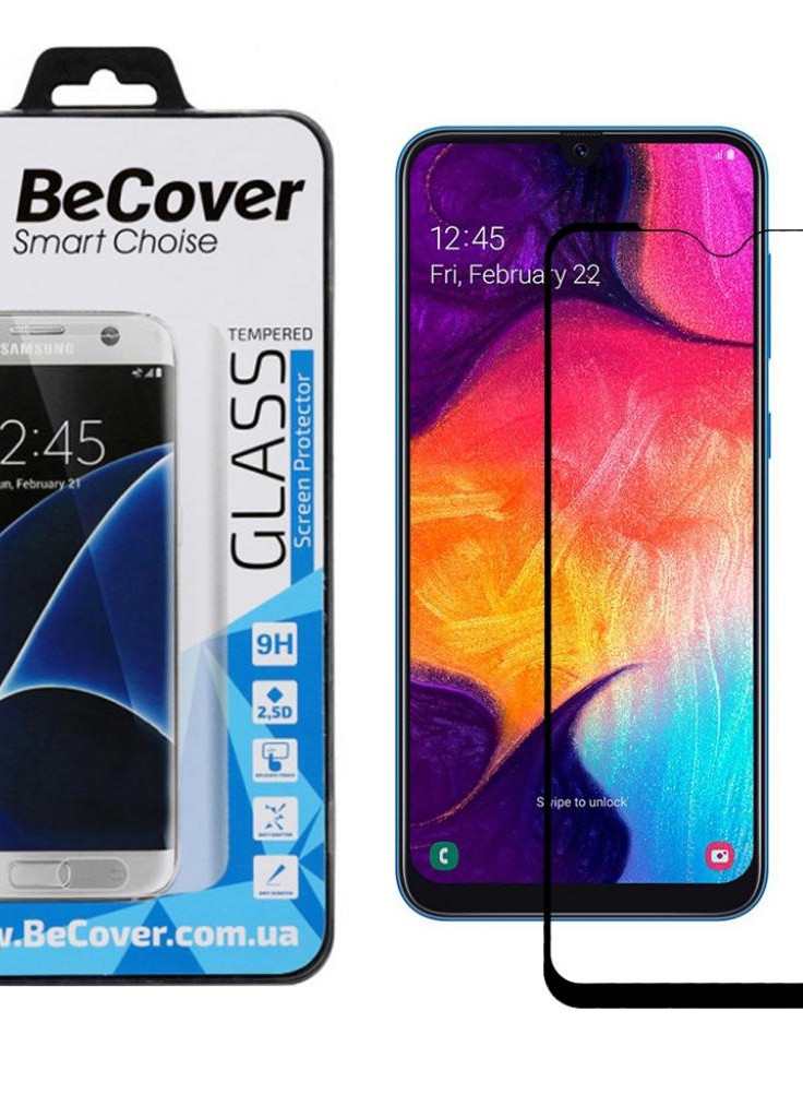 Стекло защитное Samsung Galaxy A50/A50s 2019 SM-A505/SM-A507 Black (703444) BeCover (203983168)