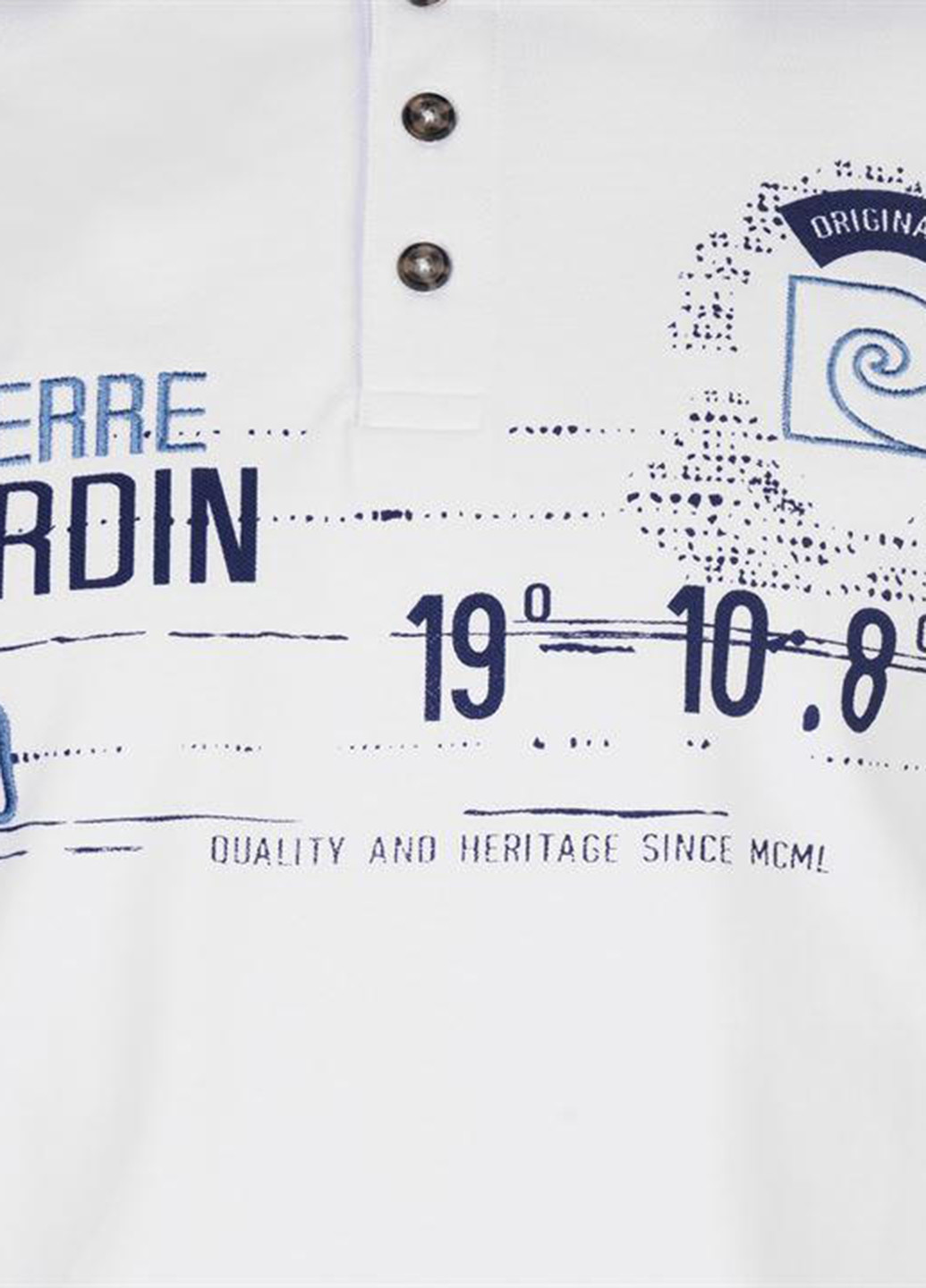 Белая футболка-поло для мужчин Pierre Cardin с абстрактным узором