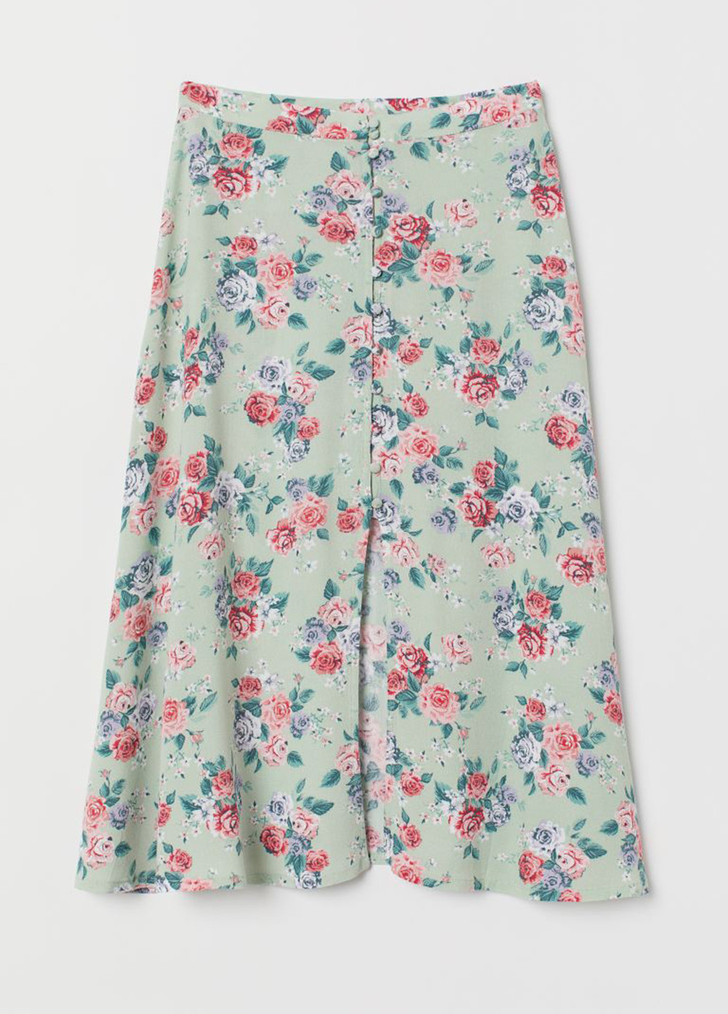 Светло-бирюзовая кэжуал цветочной расцветки юбка H&M