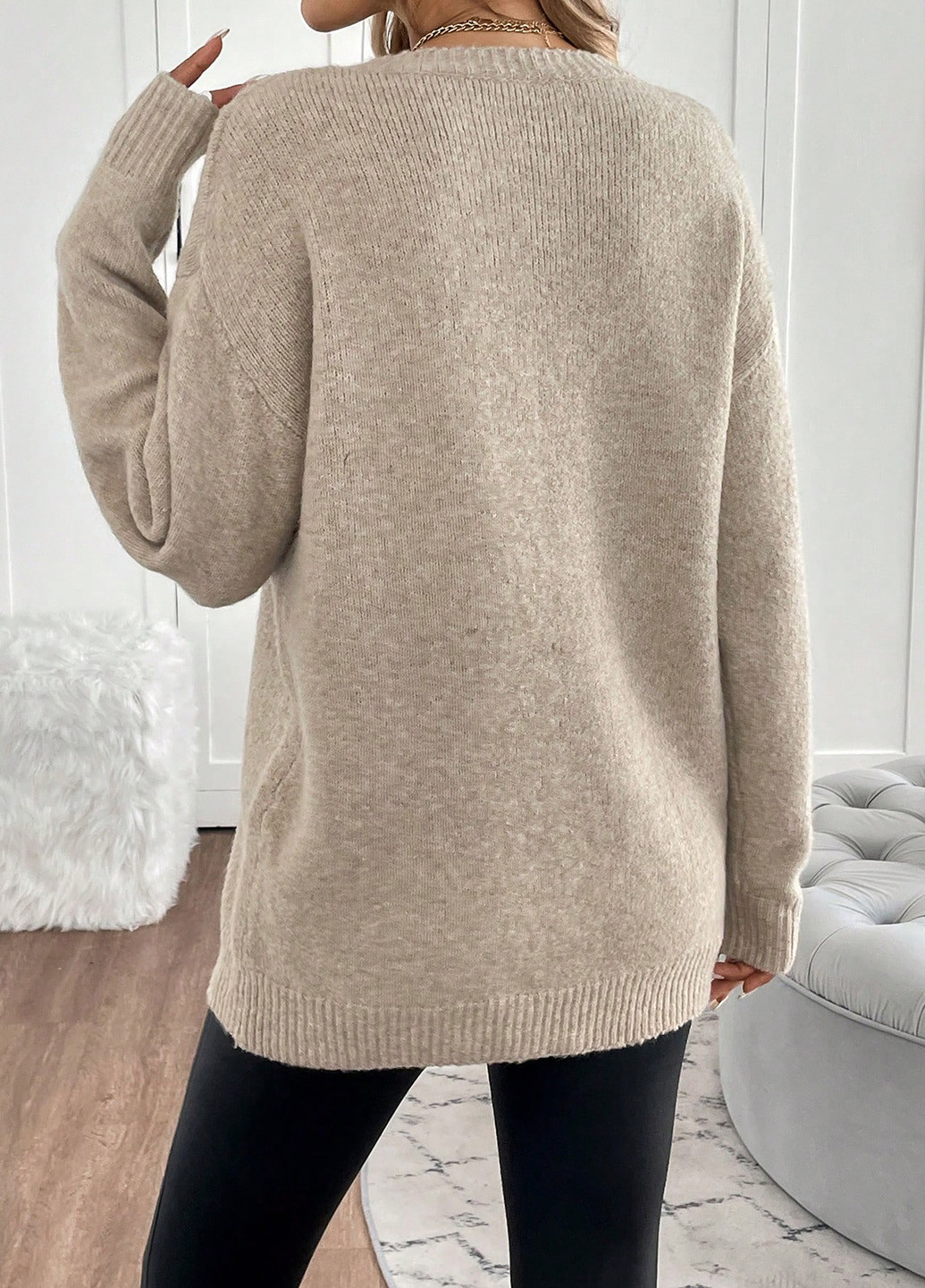 Темно-бежевый демисезонный джемпер джемпер SHEIN