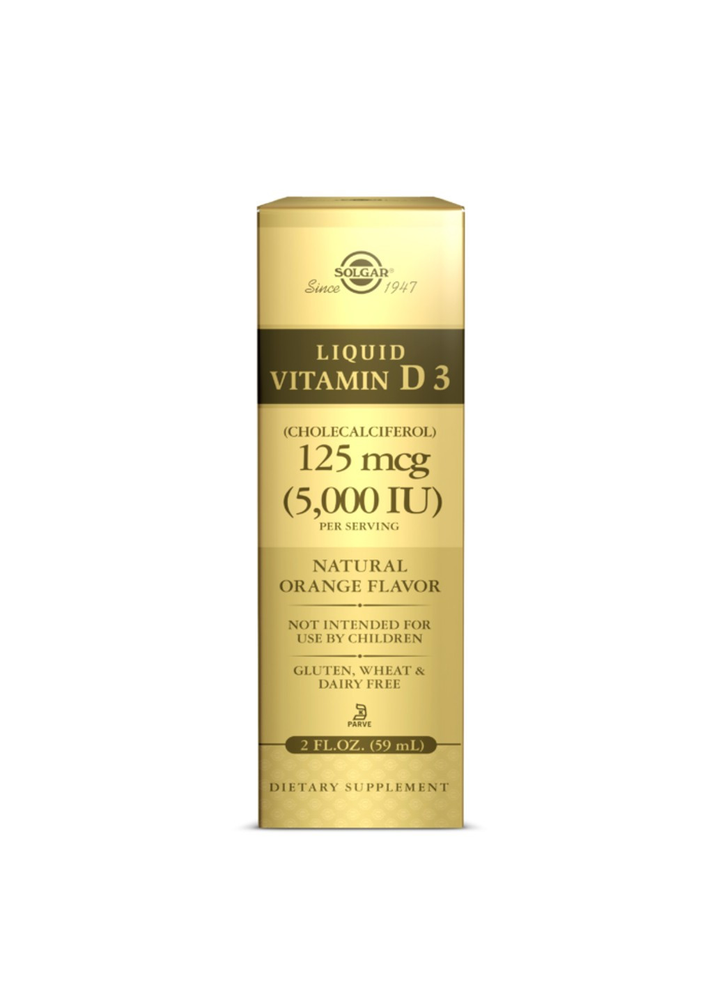 Жидкий Витамин д3 Liquid Vitamin D3 5,000 IU 59 мл, апельсин Solgar (255409120)
