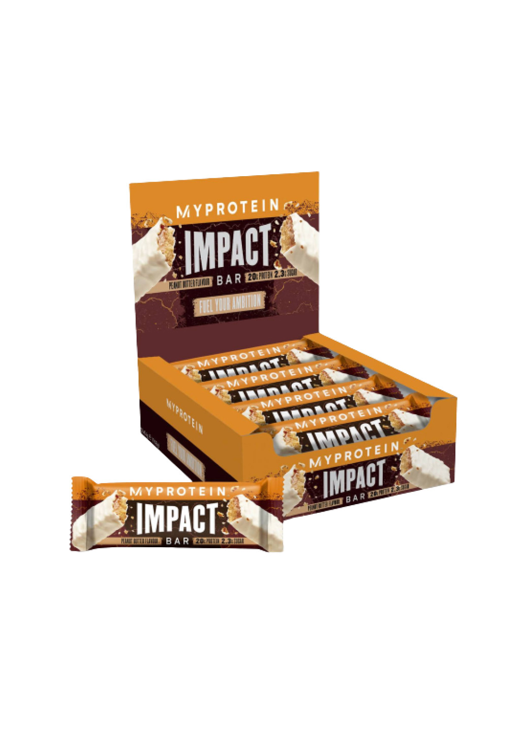 Протеиновые батончики для перекуса Impact Protein Bar - 12x64g Caramel Nut My Protein (254792149)
