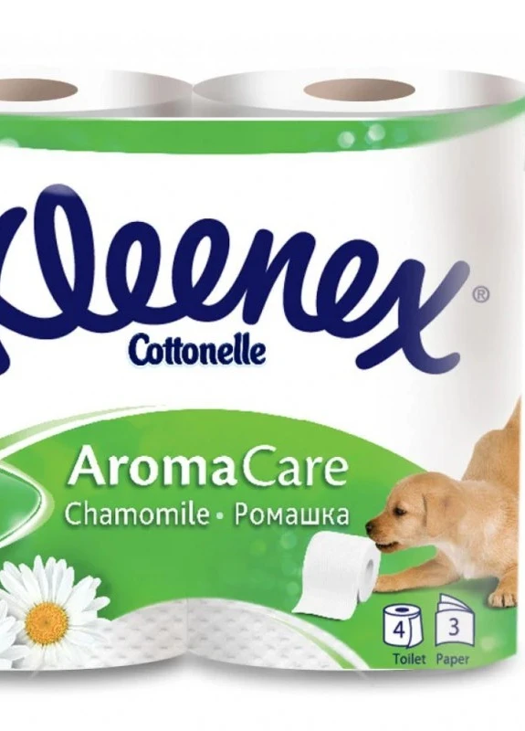 Туалетний папір Cottonelle Aroma Care Ромашка 140 відривів 3 шари 4 рулони Kleenex (249162746)