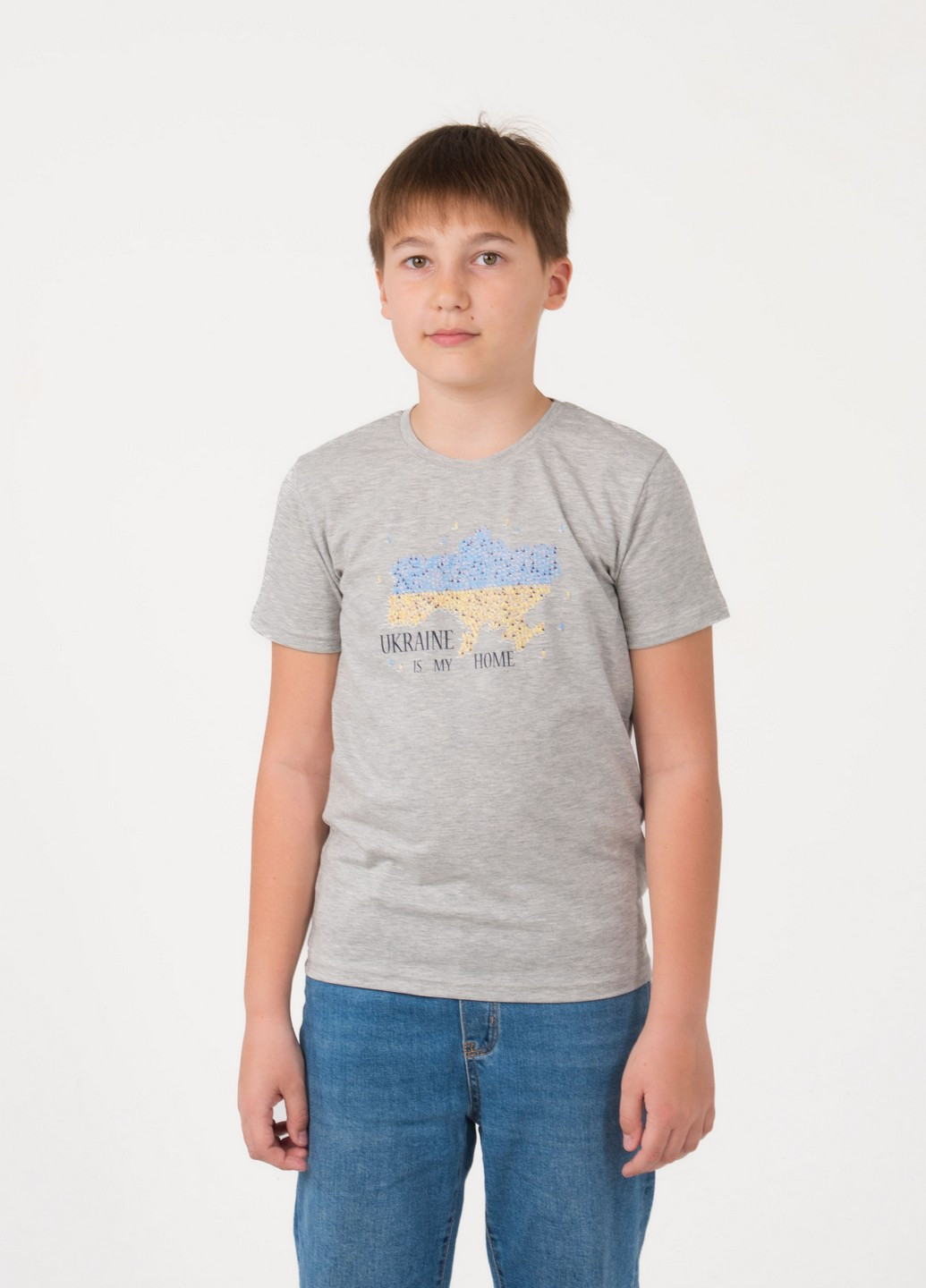 Сіра демісезонна футболка дитяча Наталюкс 41-5307