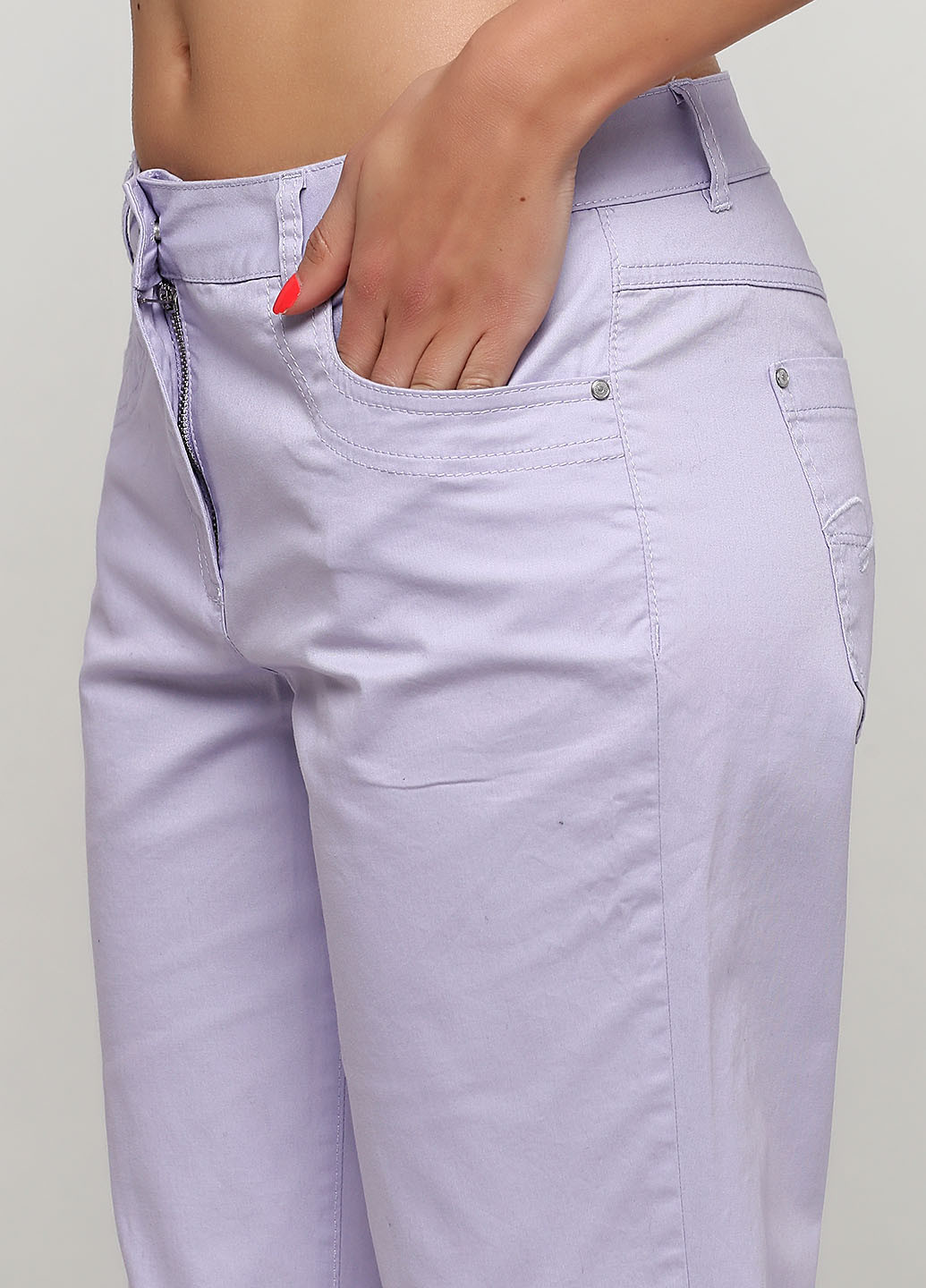 Сиреневые кэжуал демисезонные зауженные брюки BRANDTEX COPENHAGEN