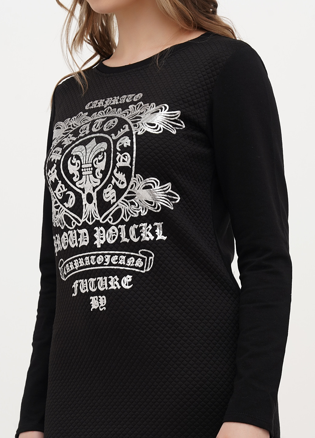 Черное кэжуал платье Radda с рисунком