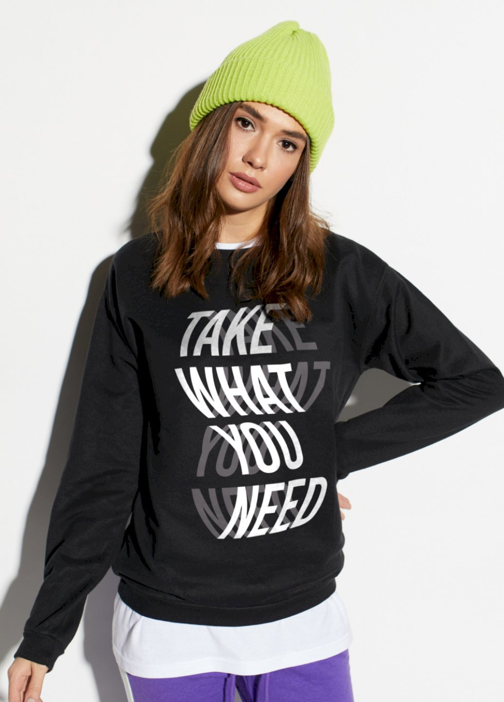 Чорний світшот basic YAPPI (201487955)