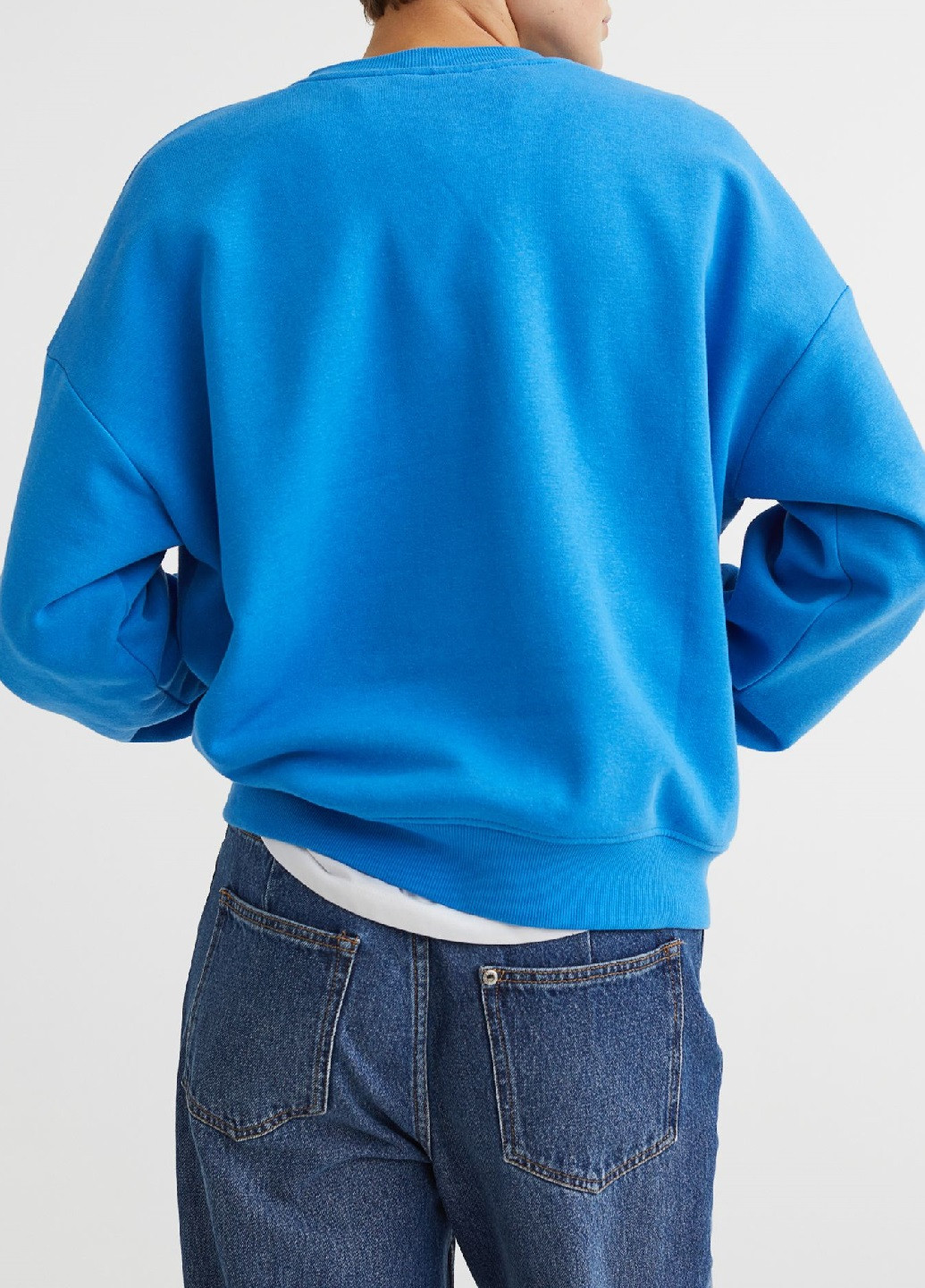 Свитшот H&M - крой рисунок голубой кэжуал - (254112249)