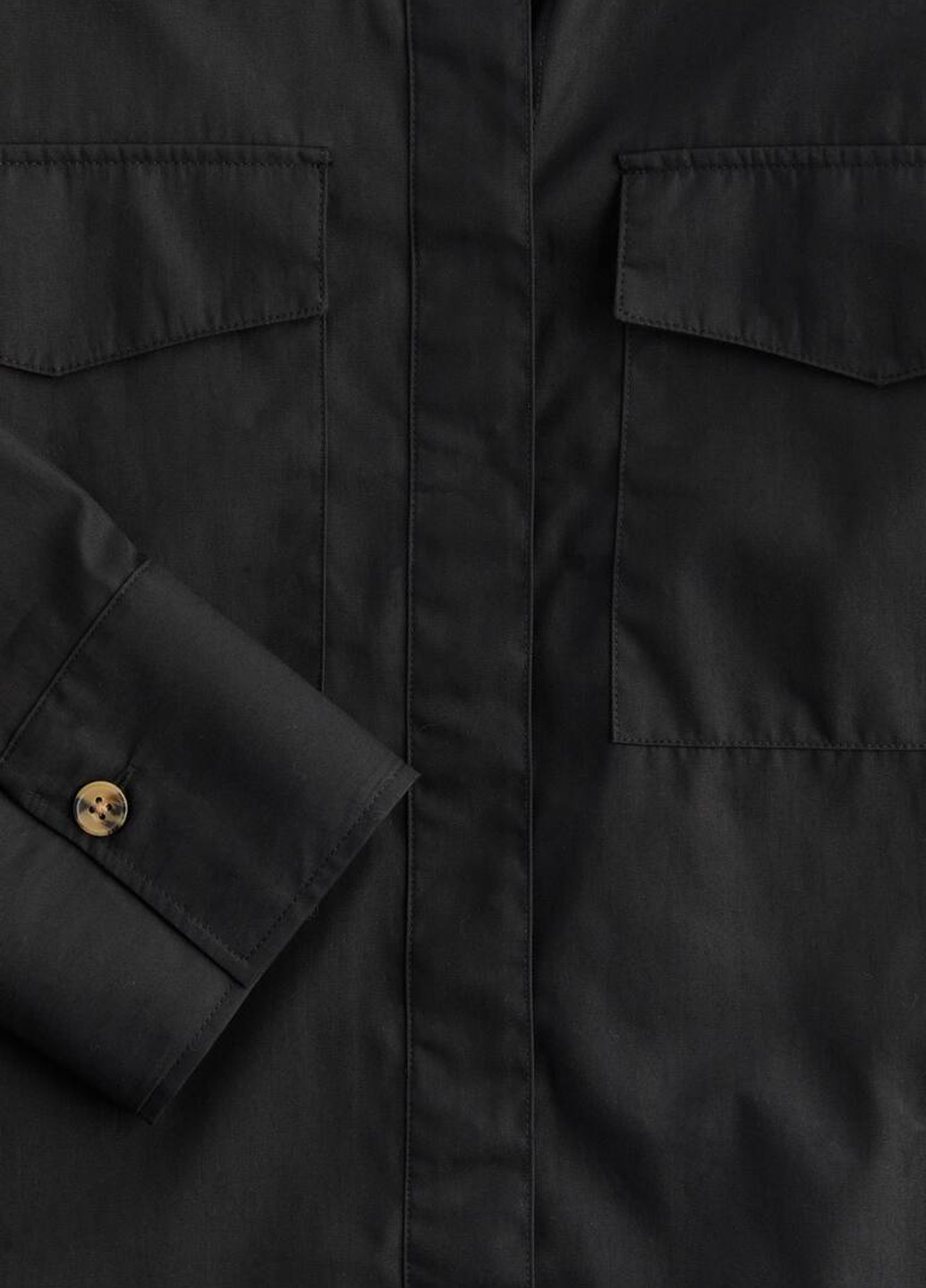 Черная кэжуал рубашка однотонная H&M